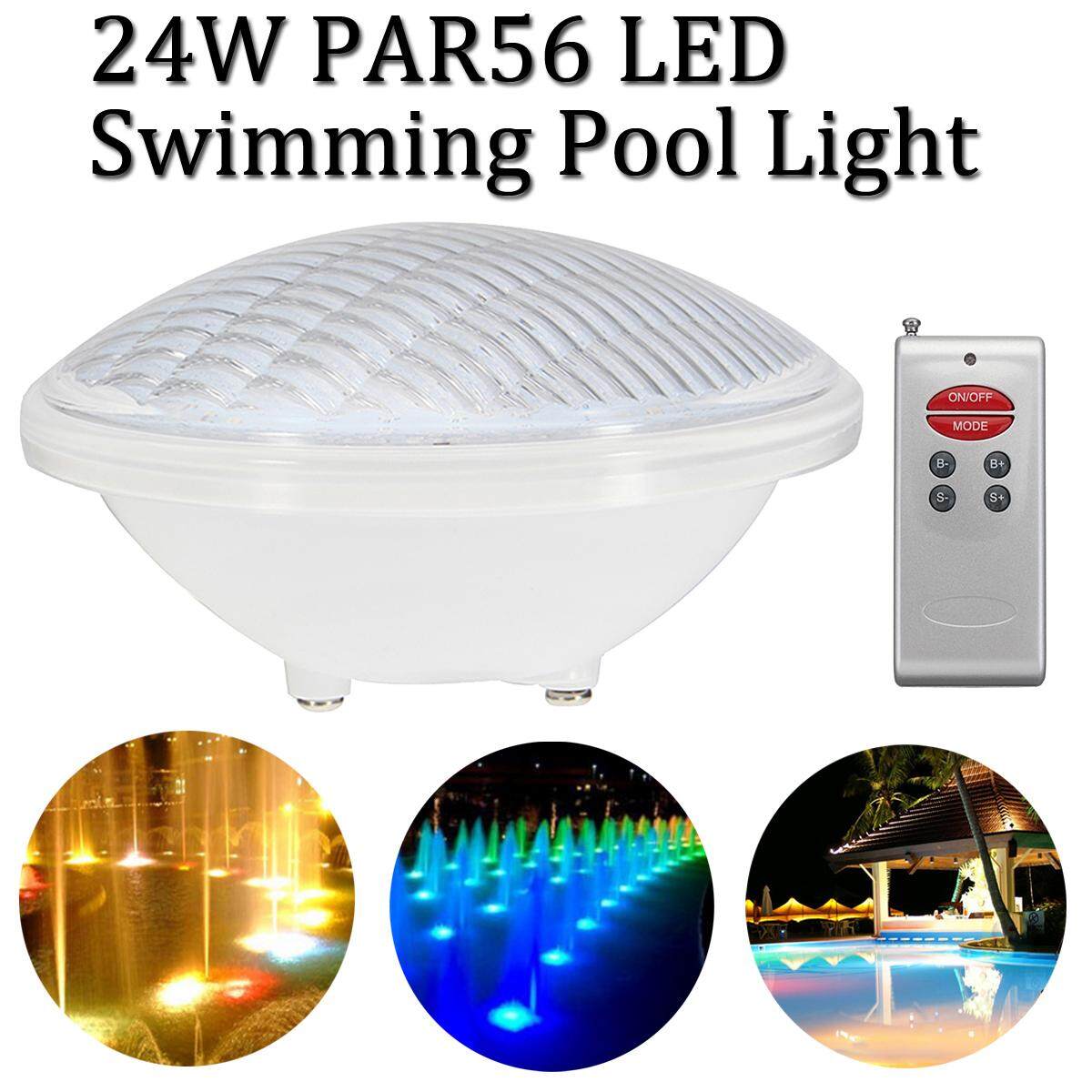 24W PAR56 LED Swimming Pool Light IP68 Underwater Light PC Cover With 351led 12V