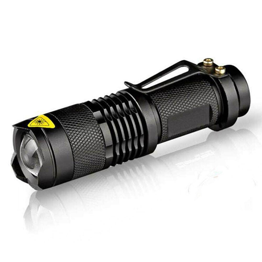 5PC Mini CREE Q5 LED Flashlight Torch 7W 1200LM Adjustable Focus Zoom Light Lamp