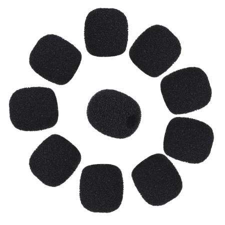 Andoer Mini Lapel Headset Microphone Windscreen Mic Foam Cover, Black 10-Pack - intl