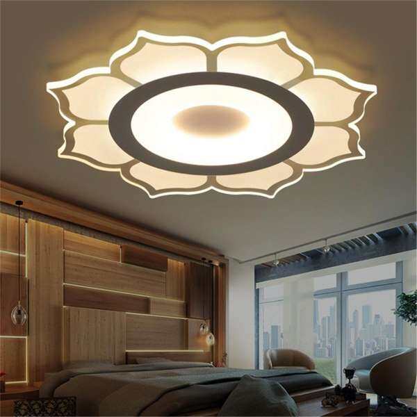 Modern Simple Square Acrylic LED Ceiling Light Living Room Bedroom Home Lamp#Full Warm Light