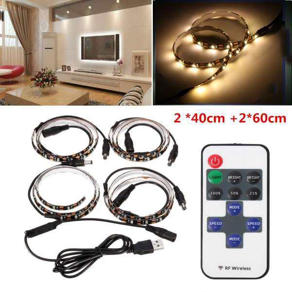 Colour Changing 5V RGB 5050 LED Strip USB TV Background PC Mood night Light lamp (Warm white) - intl