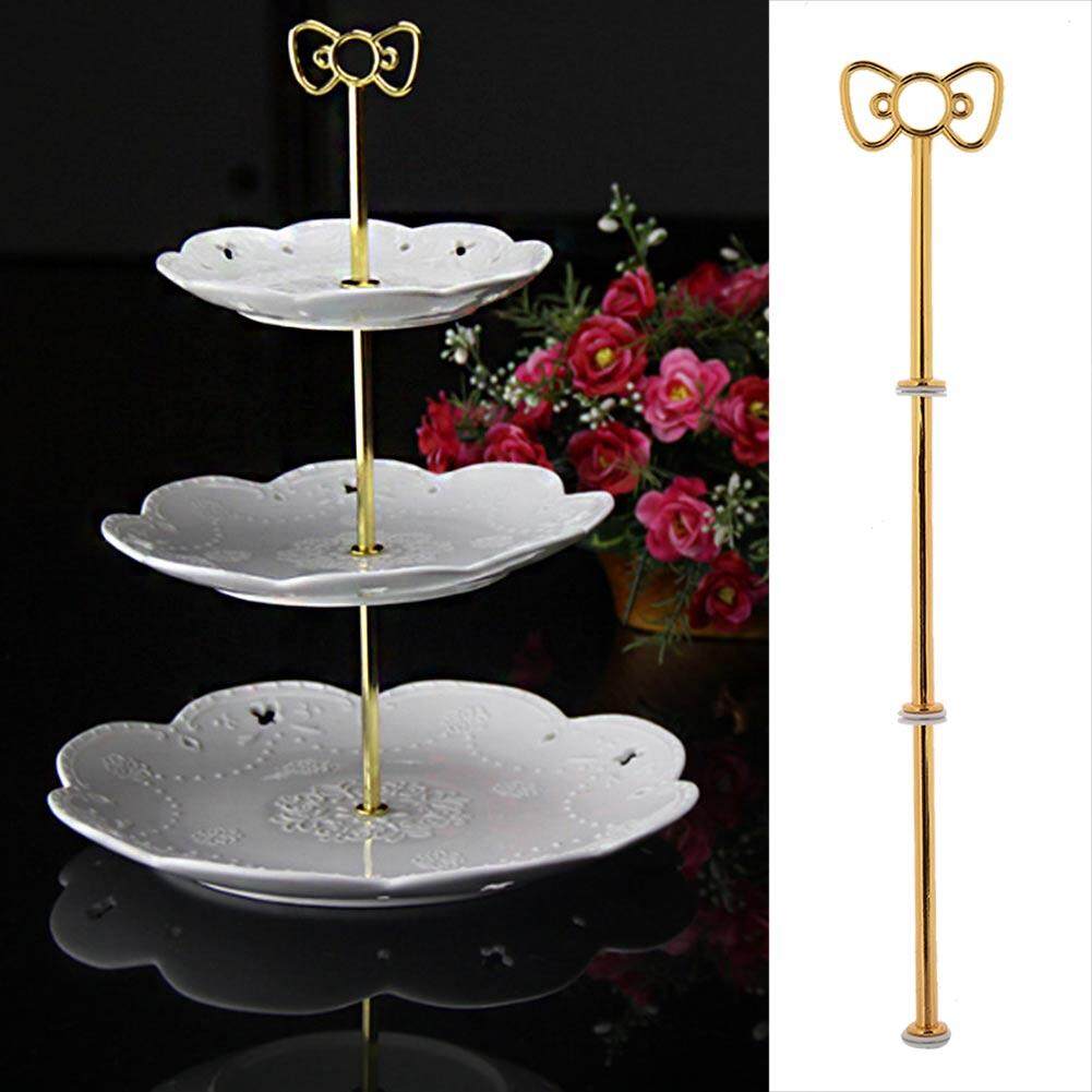 Bow Cake Plate Stand Holder Desserts Pastry Cheese Candy Display Rack Alloy - intl