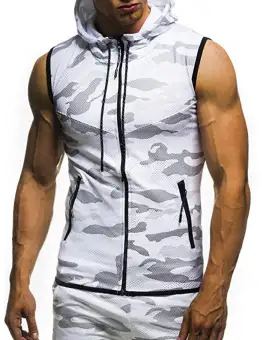 slim fit sleeveless hoodie