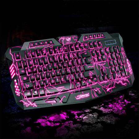 Tri - Color Backlit แป้นพิมพ์เล่นเกมคอมพิวเตอร์ Teclado USB Powered คีย์บอร์ดเกมสำหรับแล็ปท็อปเดสก์ท็อป