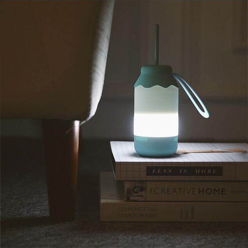 BIKEIGHT Romantic Telescopic Switch Milk Bottle Shape LED Light Silicone USB Charging Bedside Light