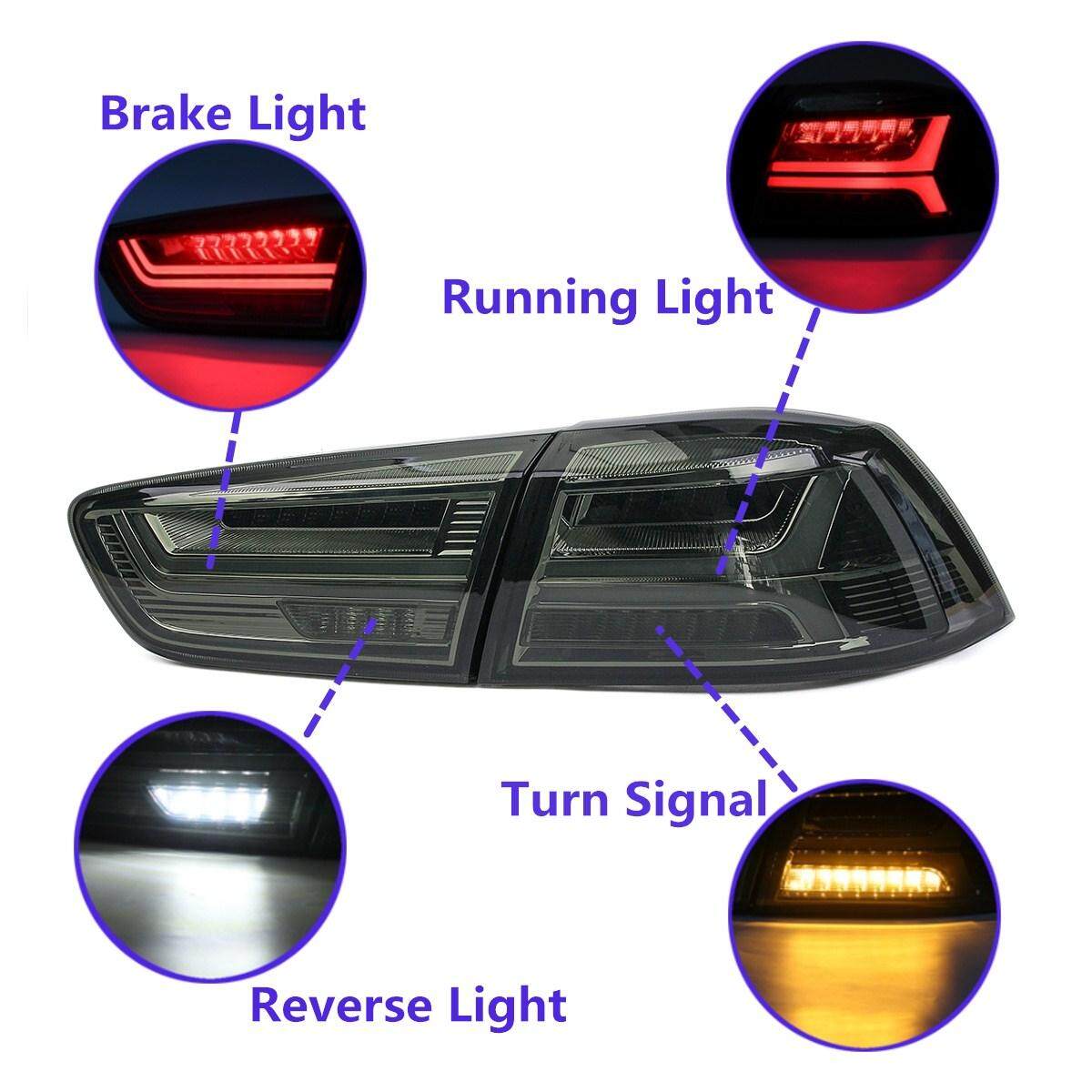 Phía sau ĐÈN LED DÂY tóc W/Biến Tín Hiệu Đèn Cho Xe Mitsubishi Lancer/EVO x 2008-2017