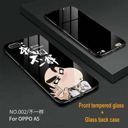 360 องศาคลุมทั้งหมดกระจกเทมเปอร์เคสโทรศัพท์สำหรับ OPPO A3S A5 ป้องกันโทรศัพท์มือถือฝาครอบกรณีแก้วเคสโทรศัพท์สำหรับ OPPO A3s A5 กลับและด้านหน้าอุปกรณ์เสริมมือถือ