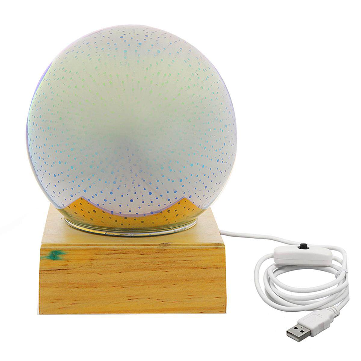 3D USB Magic Base Glass Ball Table FireworksLamp Light Party Christmas Gift - intl