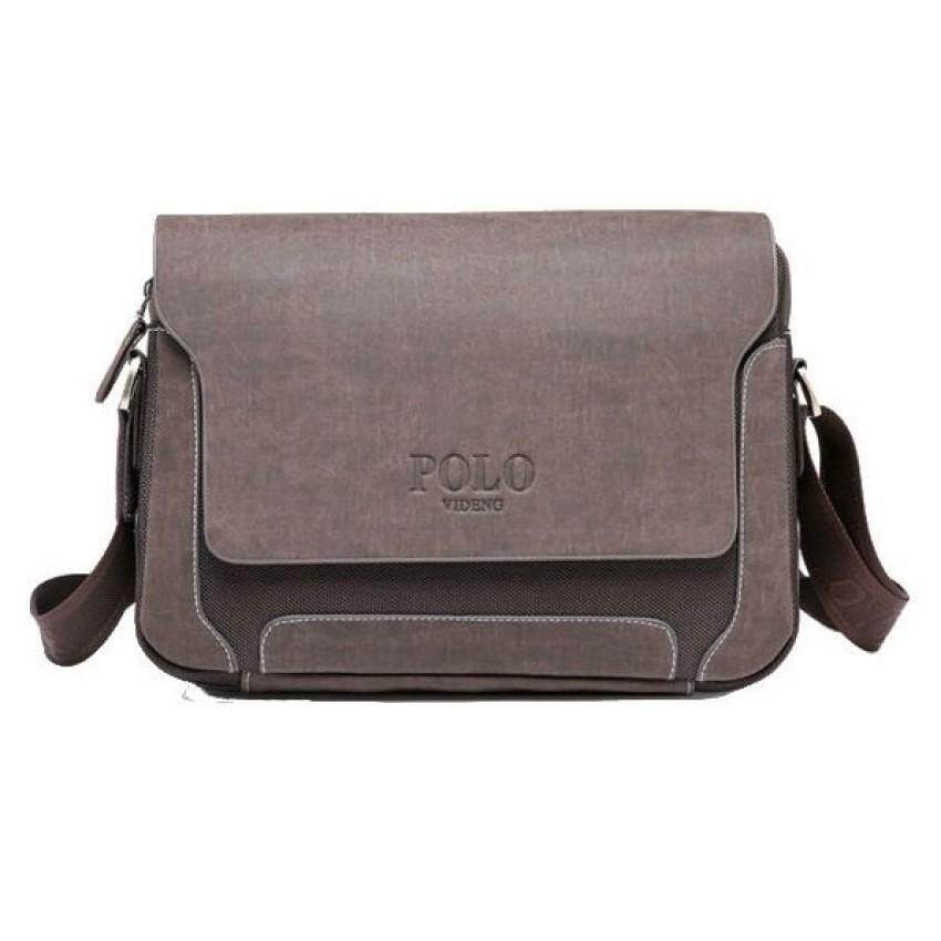 ZB Men´s Leather Shoulder Bag Men´s Bag Business Briefcase Genuine Messenger Bag