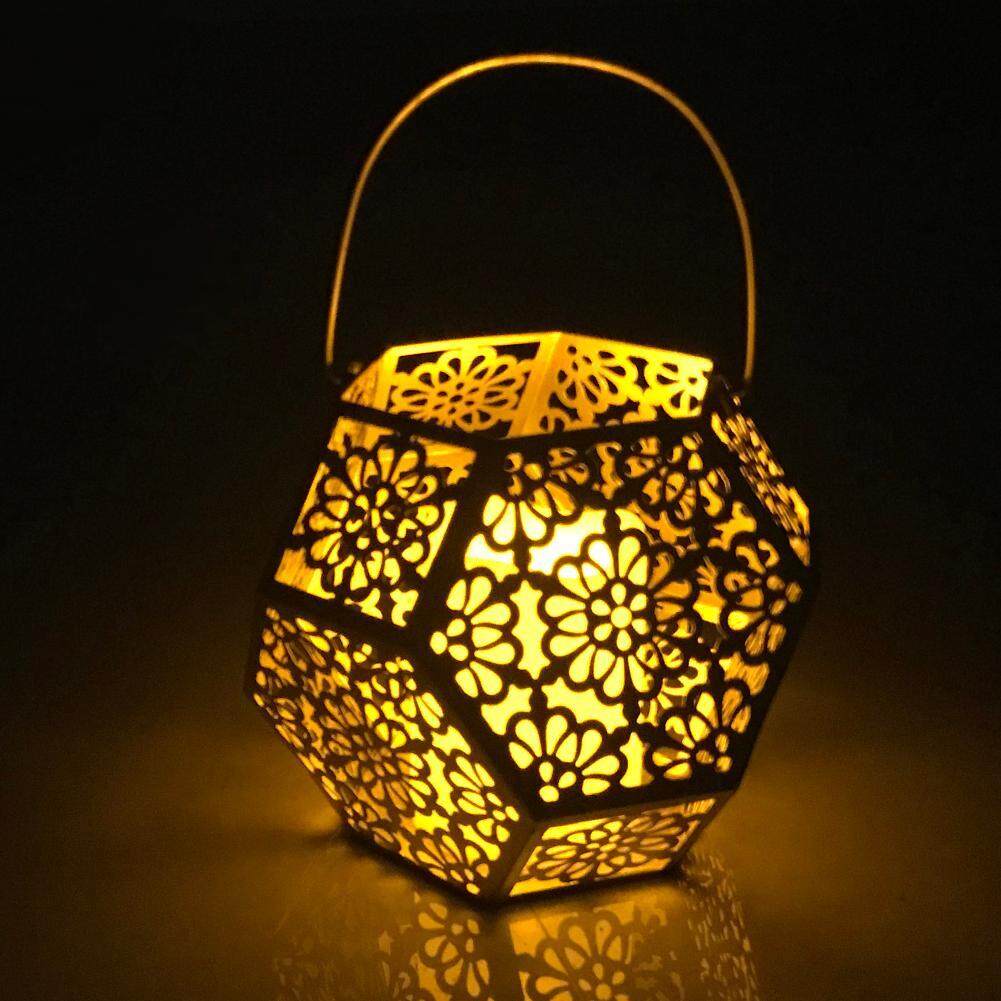 Newlifestyle Outdoor Retro Solar Hanging LED Light Candle Lantern Garden Yard Decor Lamp - intl(Gold)