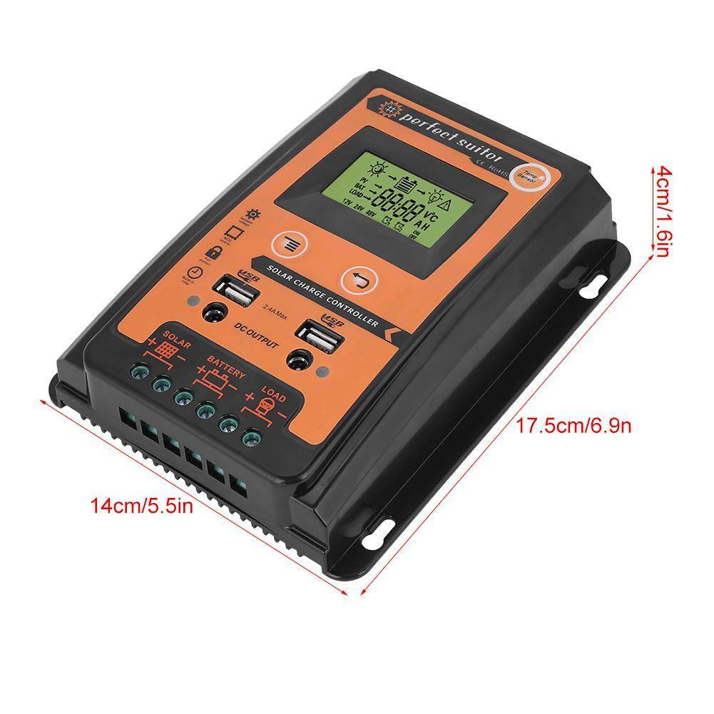 Bộ Sạc Qilu 12V/24V 30A MPPT Bộ Điều Chỉnh Pin USB Kép Màn Hình LCD Bằng Tấm Năng Lượng Mặt Trời