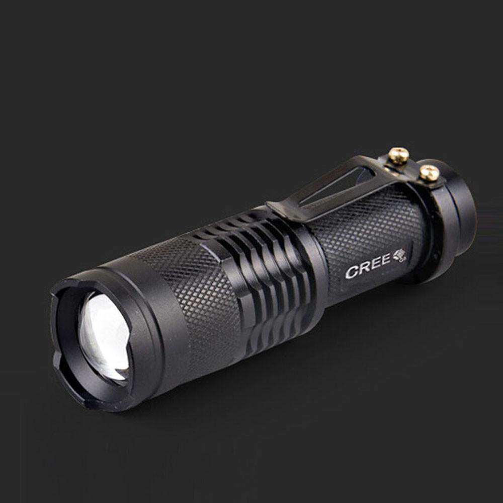 5PC Mini CREE Q5 LED Flashlight Torch 7W 1200LM Adjustable Focus Zoom Light Lamp