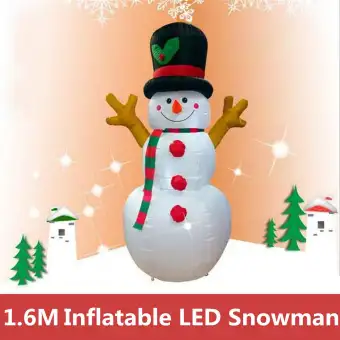 160cm Led Inflatable Snowman Christmas Indoor Outdoor Home Yard Party Decoration Large Inflatable Santa Snowman Outdoor Airblown Xmas Christmas