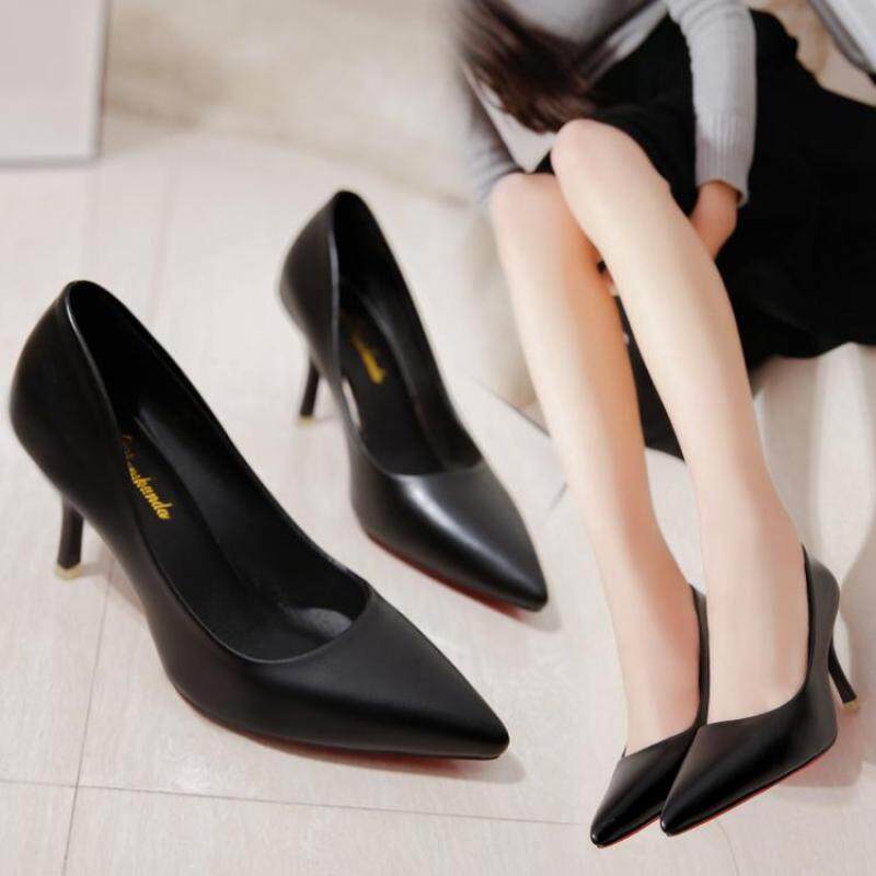 Spring Pointed Shoe Vocational Work Shoes Grey/women High Heel Shoes Sexy Thin Heeled Shoes รองเท้าส้นเข็มกริชสีเทาเซ็กซี่ LTH234