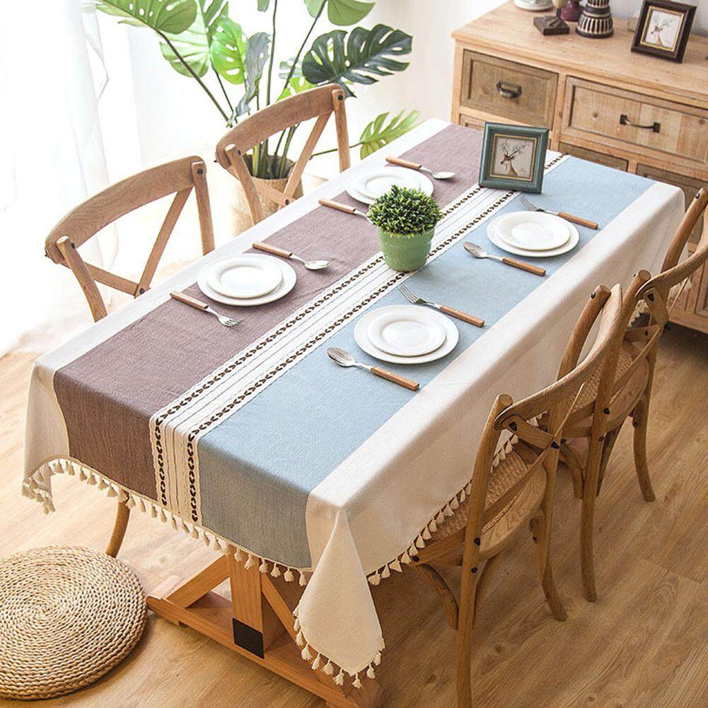 Star Mall Table Cloth Tassel Lace Rectangle Tablecloth Home Kitchen Table Cloths Party Banquet Dining Table Cover