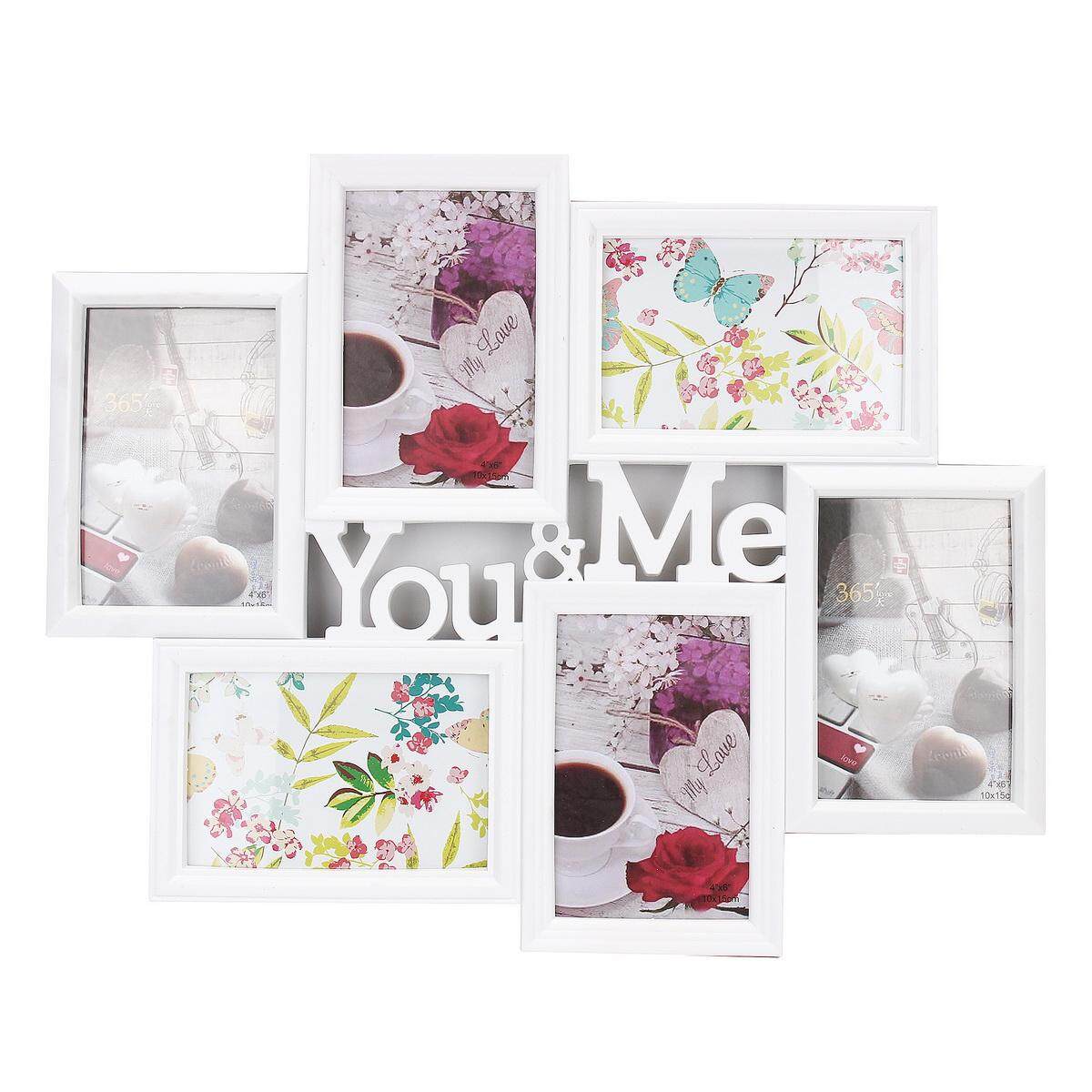 6'' White Plastic You&Me Collage Photo Picture Frame Display Wall Decor New