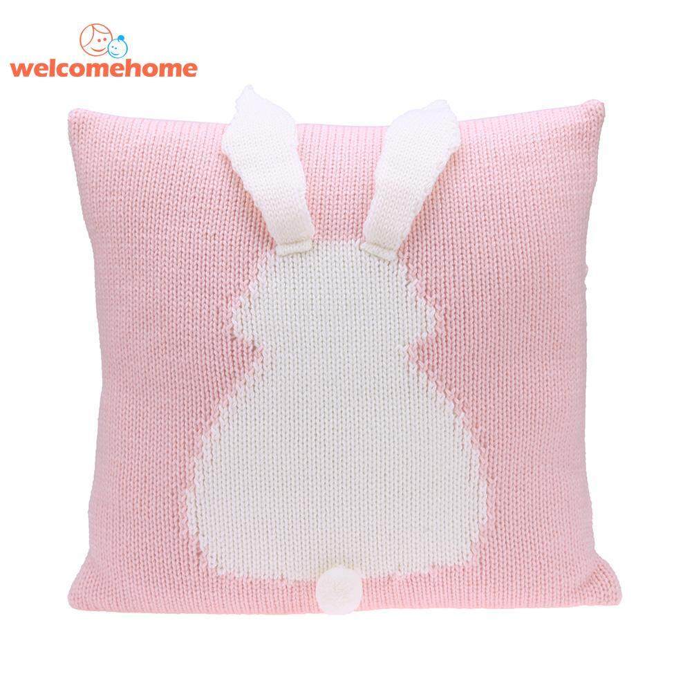 Cartoon 3D Rabbit Kids Chair Cushion Cover Baby Sofa Decor Knit Pillowcase - intl