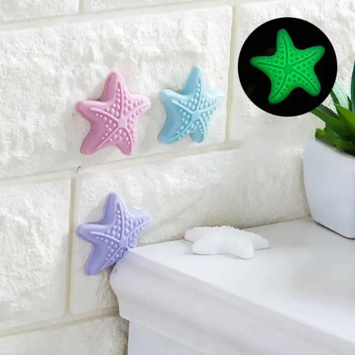 Cute Starfish Shape Sticky Door Stopper Anti-crash Luminous Wall Crash Pad ONE