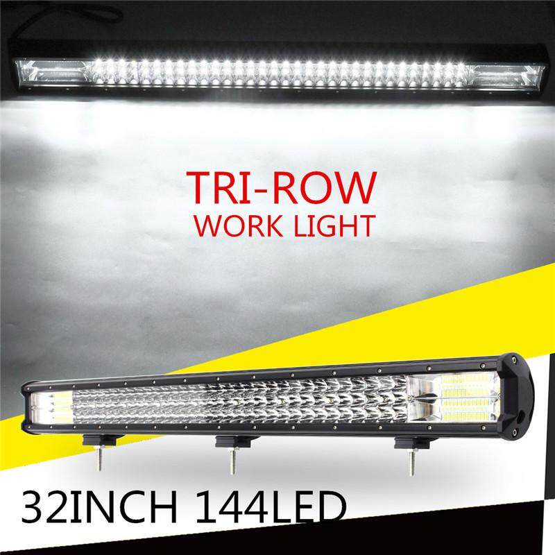 32 Inch 432 W ĐÈN LED Chống Nước Ô Tô Làm Việc Thanh Ánh Sáng Đèn Điểm Lũ Combo Offroad 4WD Đen Vỏ Nhôm Cho xe Jeep Xe Tải