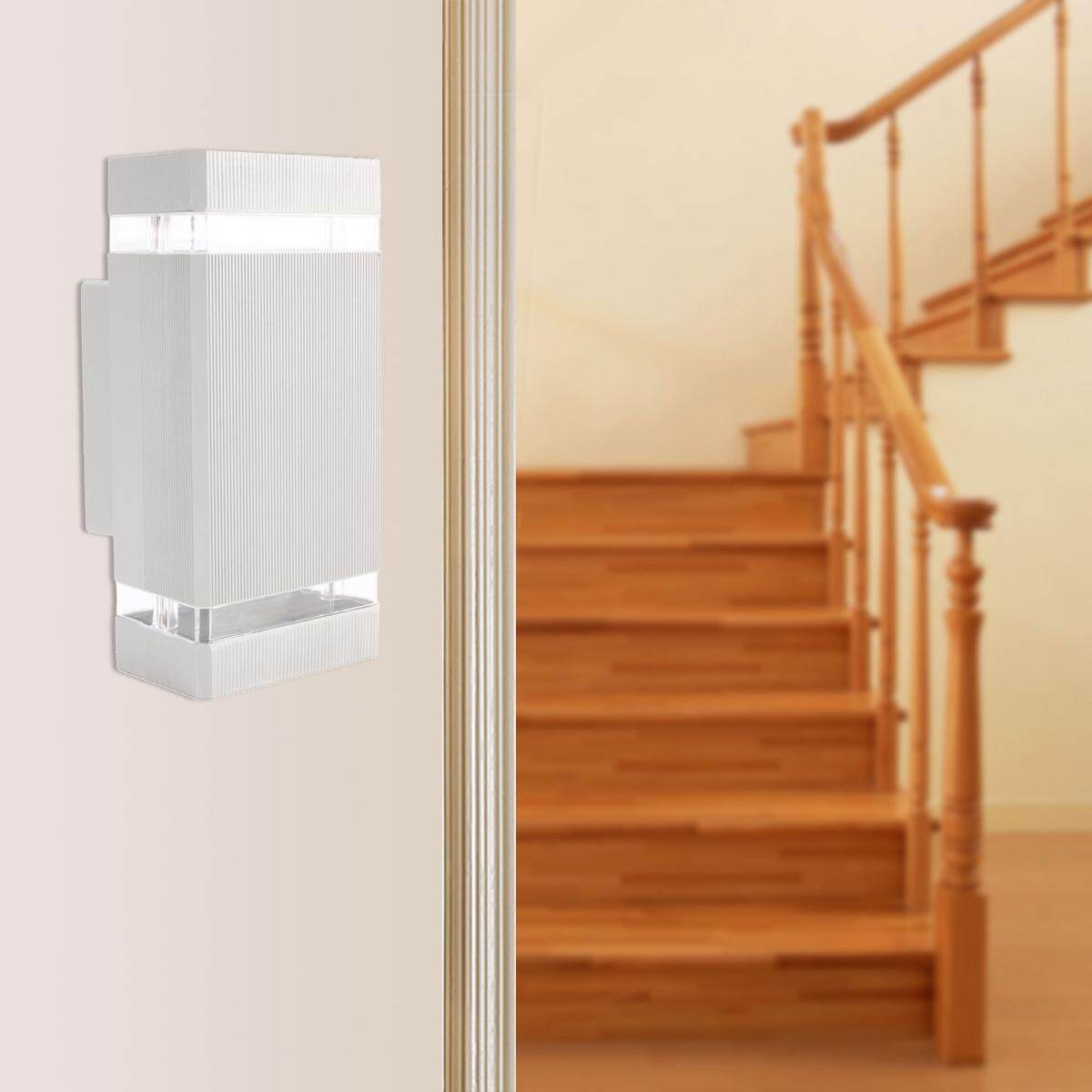 NEW Brilliant Light Entasis Square Up/Down Outdoor Wall Light #Silver - intl