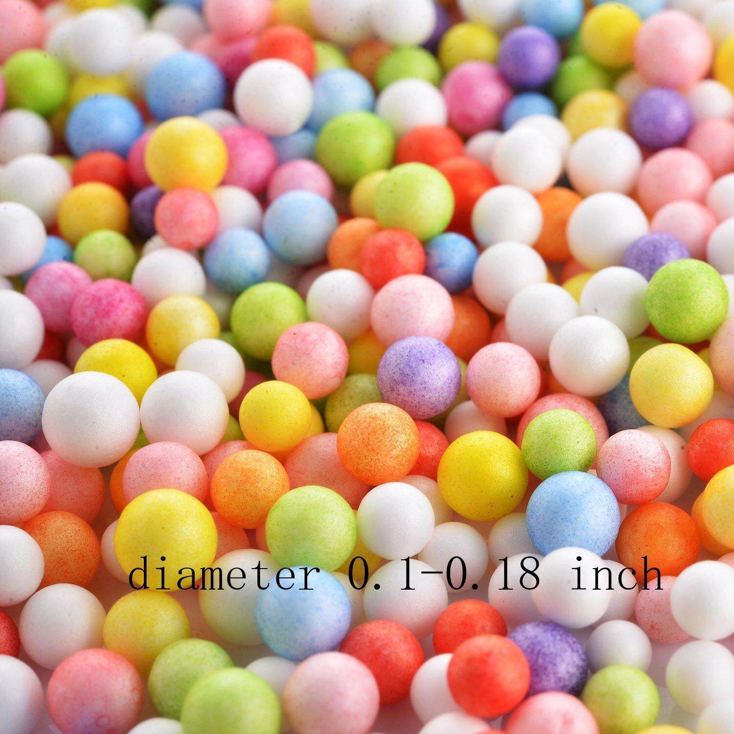 Foam Balls for Slime Colorful Styrofoam Beads Decorative Ball Arts DIY Crafts