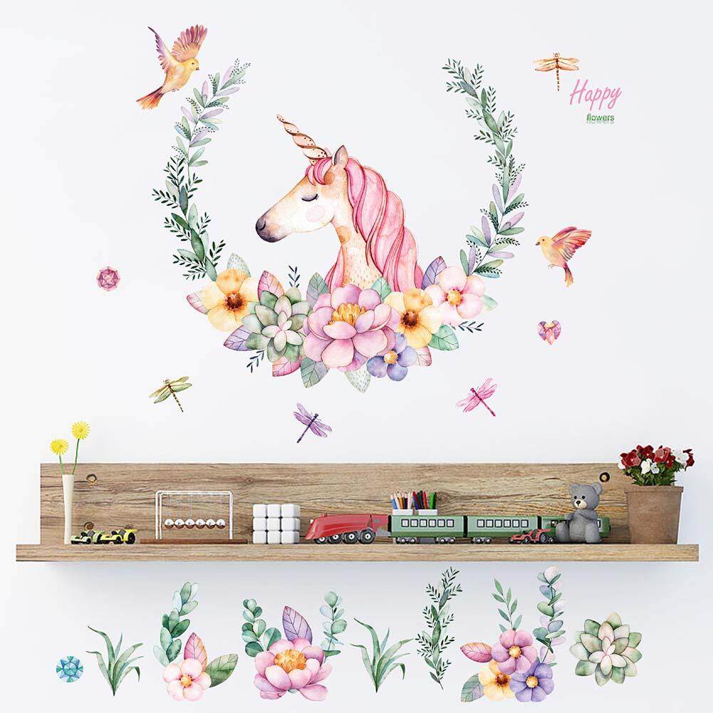 3DCartoon Animal Unicorn Wall Stickers For Kids Room s Room Diy Nursery Wallpaper