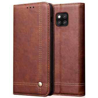 Windcase Retro Leather Magnetic Card Holder Case Flip Stand Cover for Huawei Mate 20 Pro (As Shown)