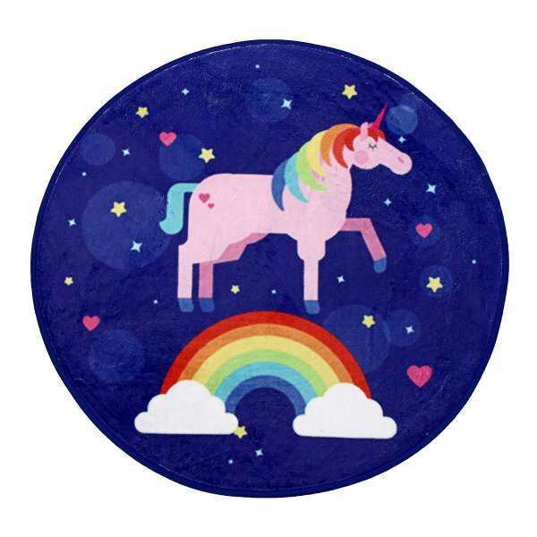 Unicorn Fairy Flannel Yoga Mat Rugs Floor Bathmat Round Area Rug Non-slip