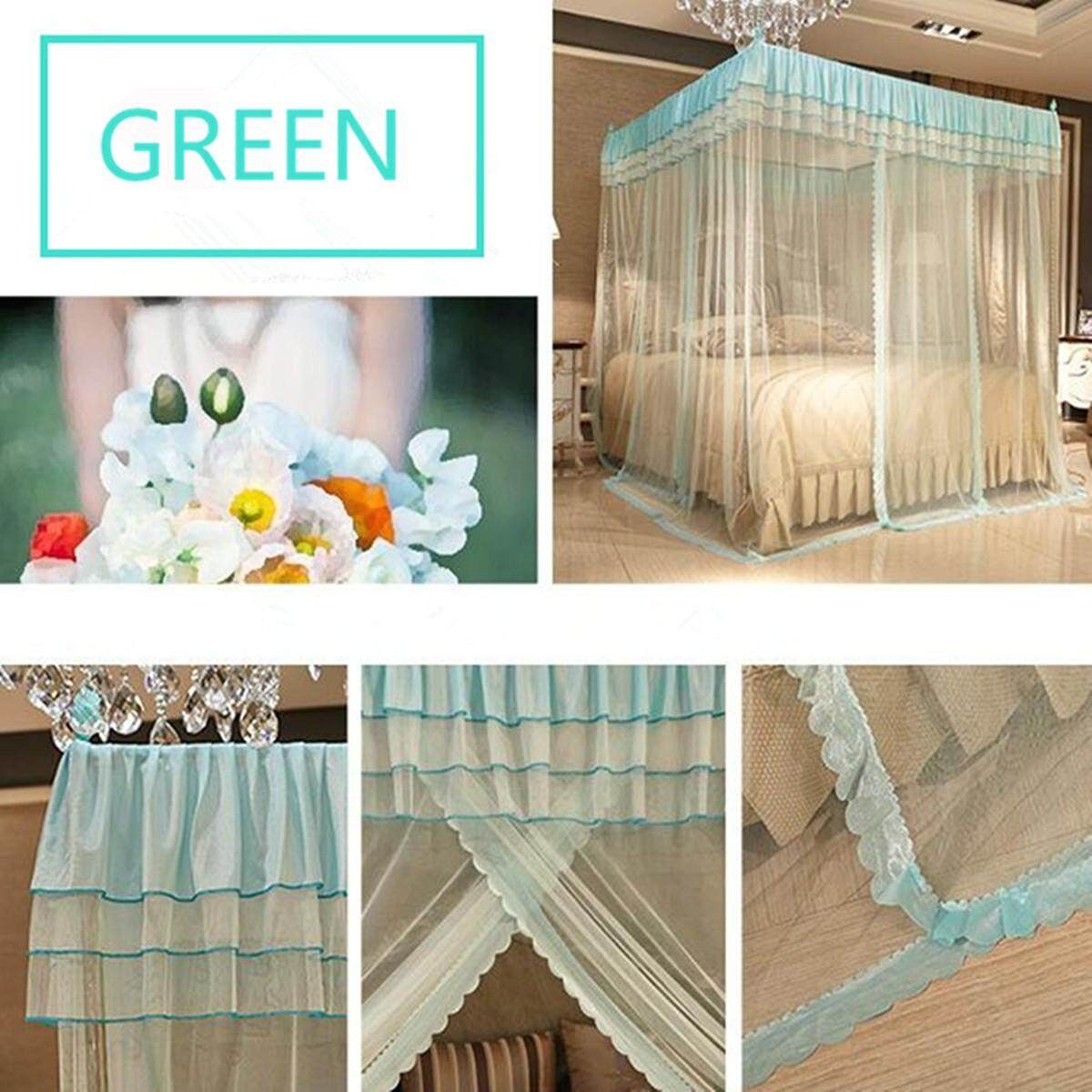 1.8X2m Four Corner Curtain Bed Mosquito Net Canopy Netting Princess Bedding King Size