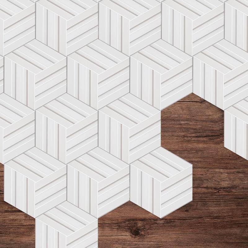 Tiles PVC Waterproof Non-slip Wear Resistant Self adhesive Wallpaper Furniture Bathroom Kitchen DIY Decoration Tiles Wall Stickers