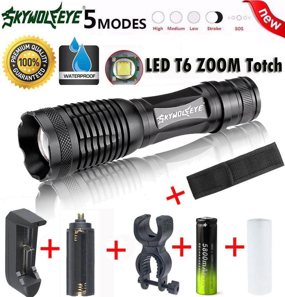 5000LM G700 XM-L T6 LED Zoom Flashlight X800 Lumitact Torch Charger