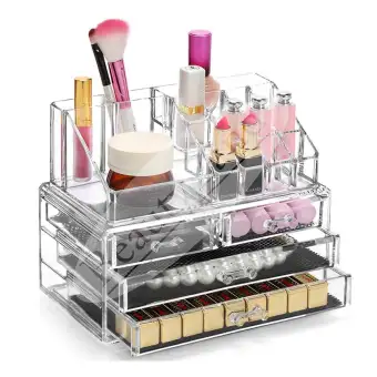 Beautyland 4 Level 4 Drawers Clear Acrylic Cosmetic Storage