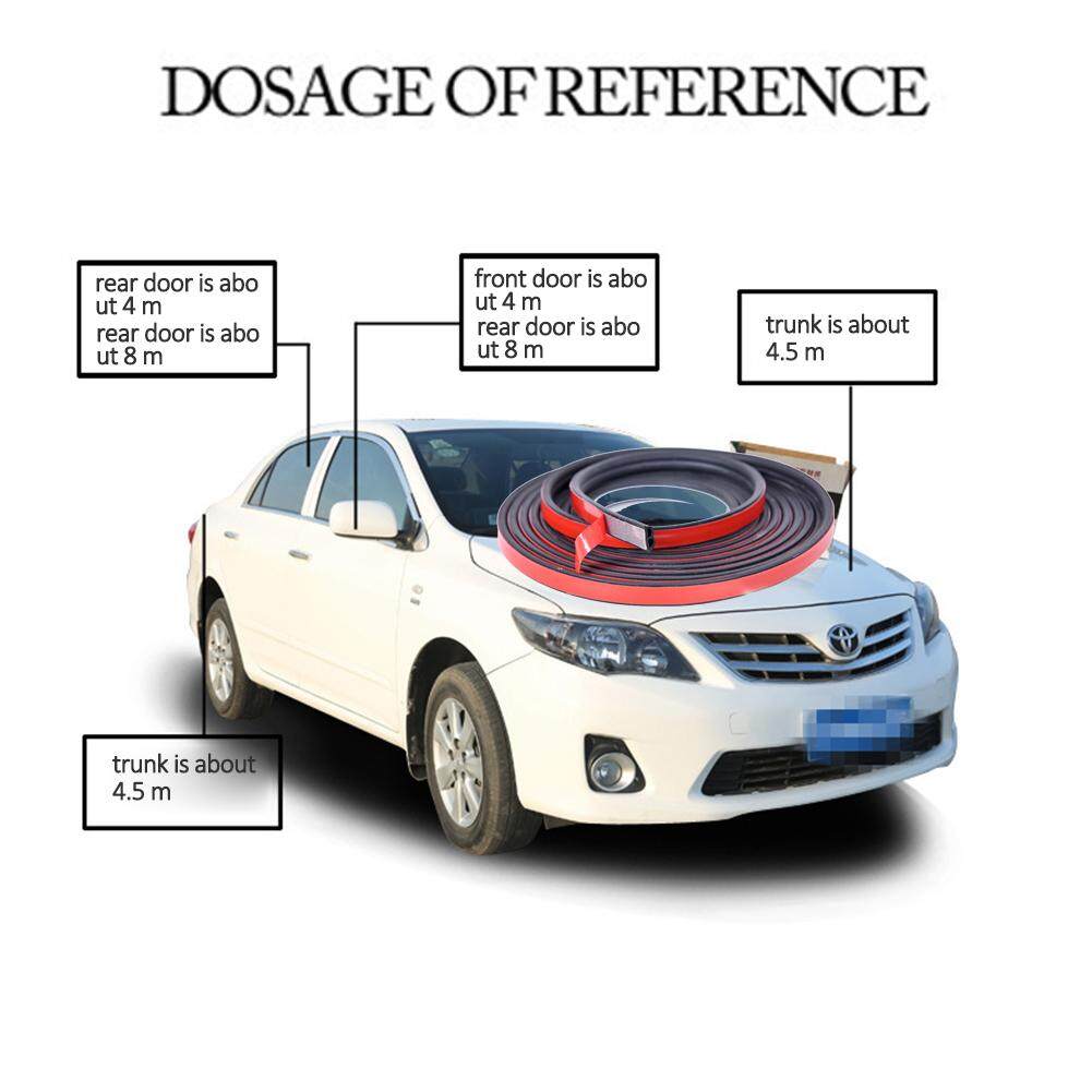 5M B Type Car Door Edge Trims Rubber Seal Strip Anti-dust Wertherstrip Universal