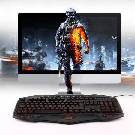 CELE LESHP HS-5899 มัลติมีเดียคีย์บอร์ดเกม Luminous ตัวอักษรแบบมีสาย USB สีดำ CELE LESHP HS-5899 มัลติมีเดียคีย์บอร์ดเกม Luminous ตัวอักษรแบบมีสาย USB สีดำ