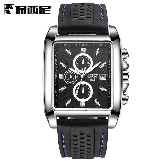 Top Merek Mewah Jam Tangan Kotak Kalis Air Lelaki Kuarza Jam Tangan Kasual Silikon Jenama Watch Jam Bercahaya untuk Lelaki Pria Warna