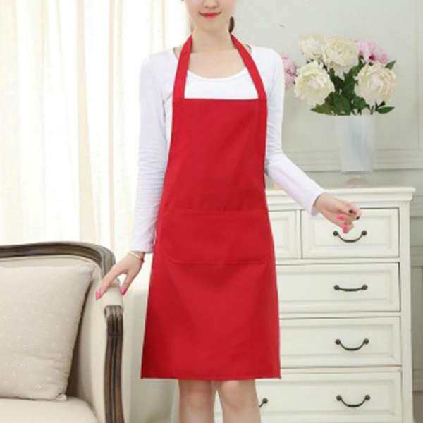 Apron Tow Pocket Chefs Butcher Kitchen Cooking Craft Catering Baking Wine Red