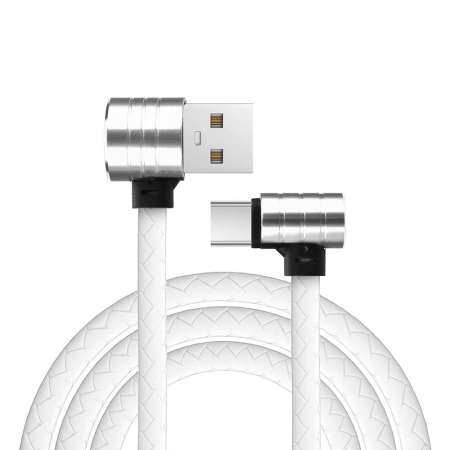 PLANIESTY L รูปร่าง 90 องศา 1 เมตร Micro USB C ชาร์จข้อมูลที่ชาร์จเร็วสำหรับ Samsung S8 - INTL