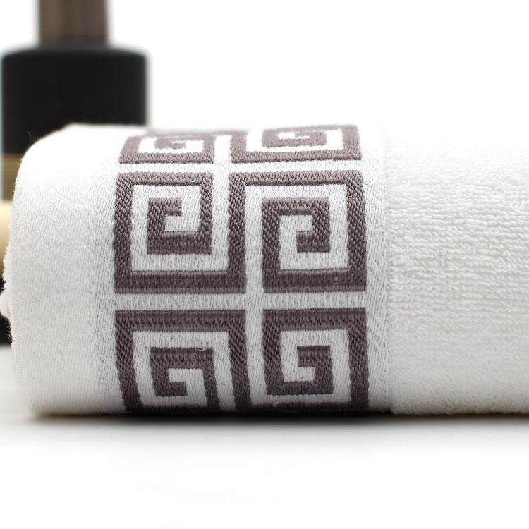 Luxury 100% Cotton Greek Key Embroidered Bath TowelsSupermarket Bathroom Bathing Washcloths Gift - intl