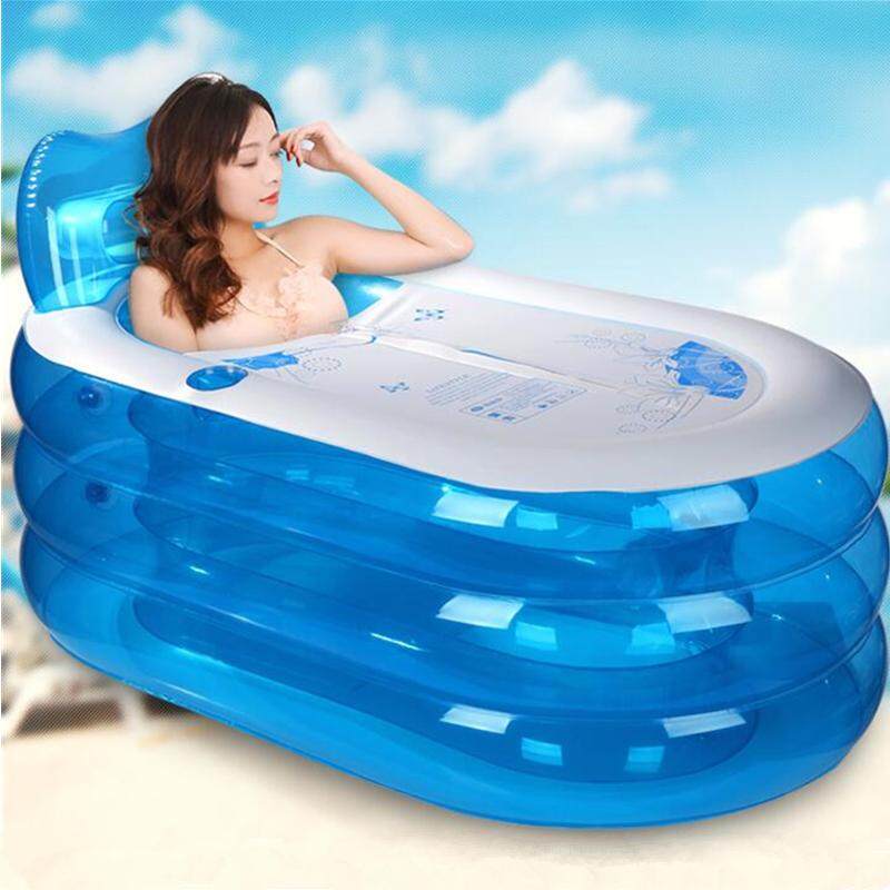 150 cm Blowup Trưởng Thành Bơm Hơi Lớn PVC Tắm Nhà Trong Nhà Spa Có Thể Gập Lại