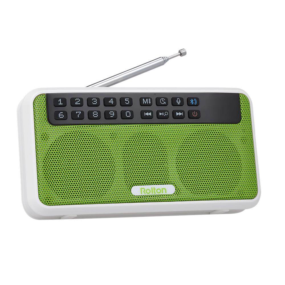 Rolton E500 Wireless Bluetooth Speaker 6W HiFi Stereo Music Player Portable Digital FM Radio w/ Flashlight LED Display Mic Support Hands-free Record TF Music Play