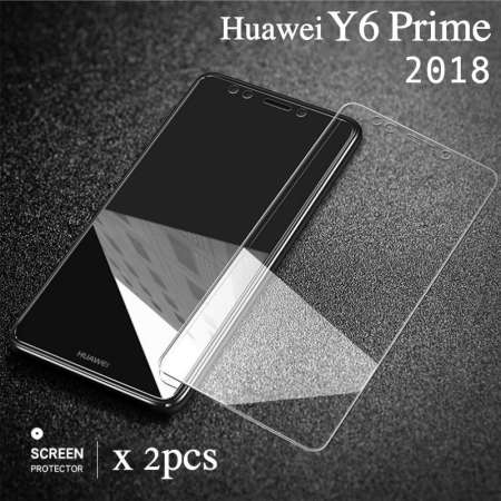 2 ชิ้นสำหรับ Huawei Y6 PRIME 2018 กระจกเทมเปอร์ปกป้องหน้าจอคลุมทั้งหมดสำหรับ Huawei Y6 PRIME กระจกปิดหน้าจอฟิล์ม - INTL