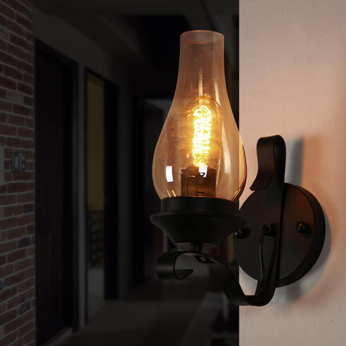 E27 40 Wát Dầu Hỏa Sắt Loft Retro Treo Tường Công Nghiệp Đèn Treo Tường Sconce Đèn Chiếu Sáng