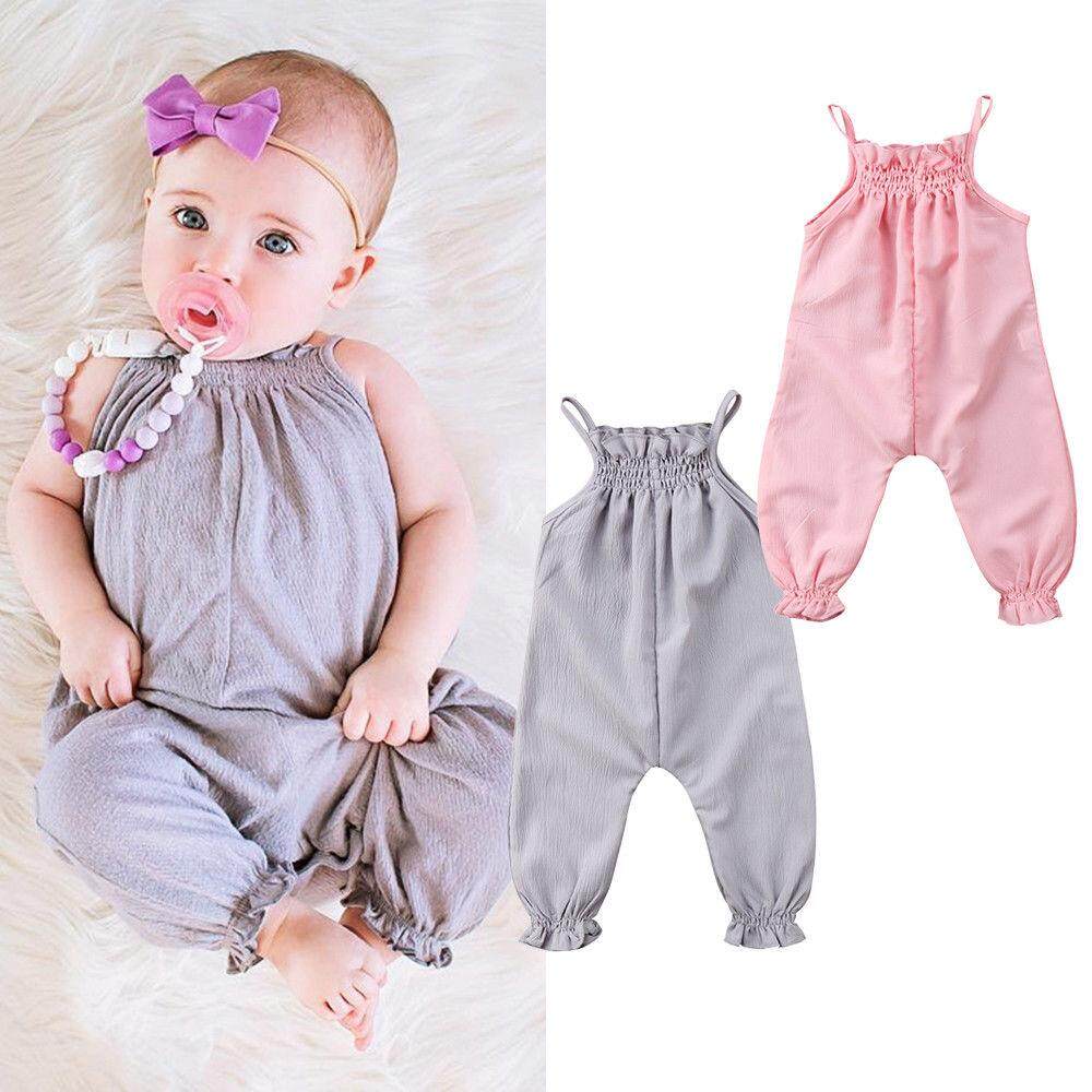 Newborn Kid Baby Girl Sleeveless Romper Jumpsuit Playsuit Overall Summer Outfits