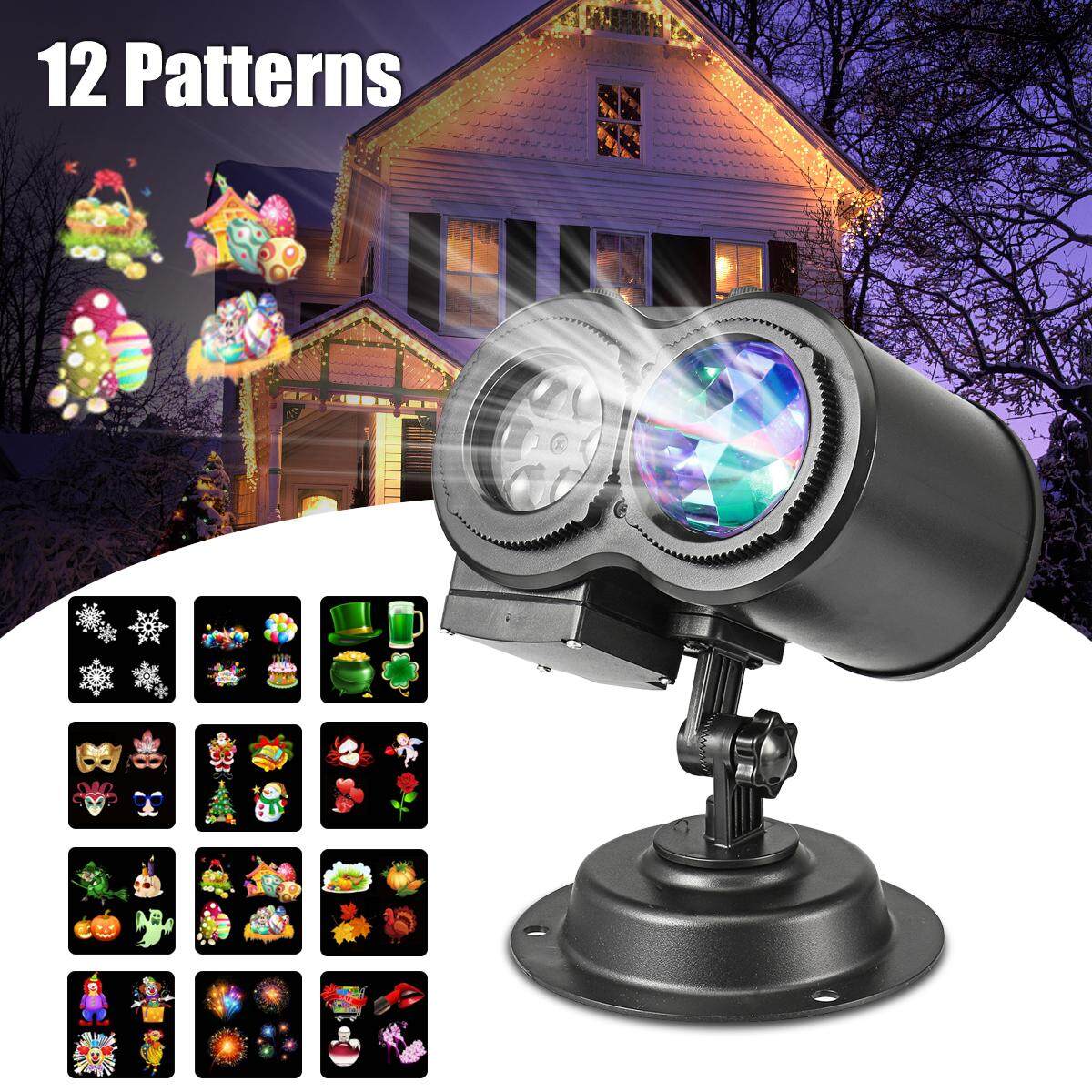 【Hot Deal】LED Laser Đôi Máy Chiếu Đèn Chống Nước Xmas Buổi Tiệc Halloween Phong Cảnh Đèn Phích Cắm CHÂU ÂU