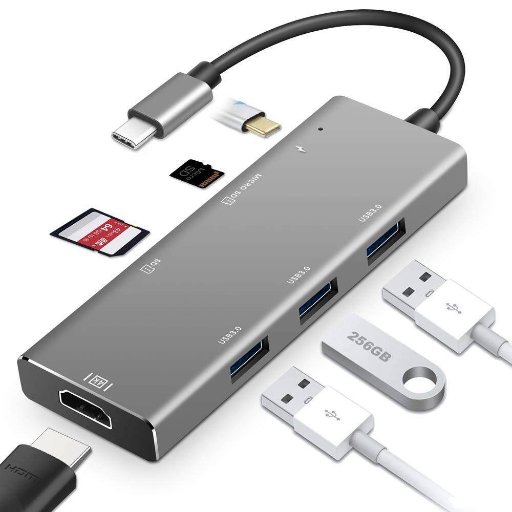 7in1 Type C USB C Hub Adapter 3.1 port MCIRO Card Reader 4K HDMI For MacBook Pro