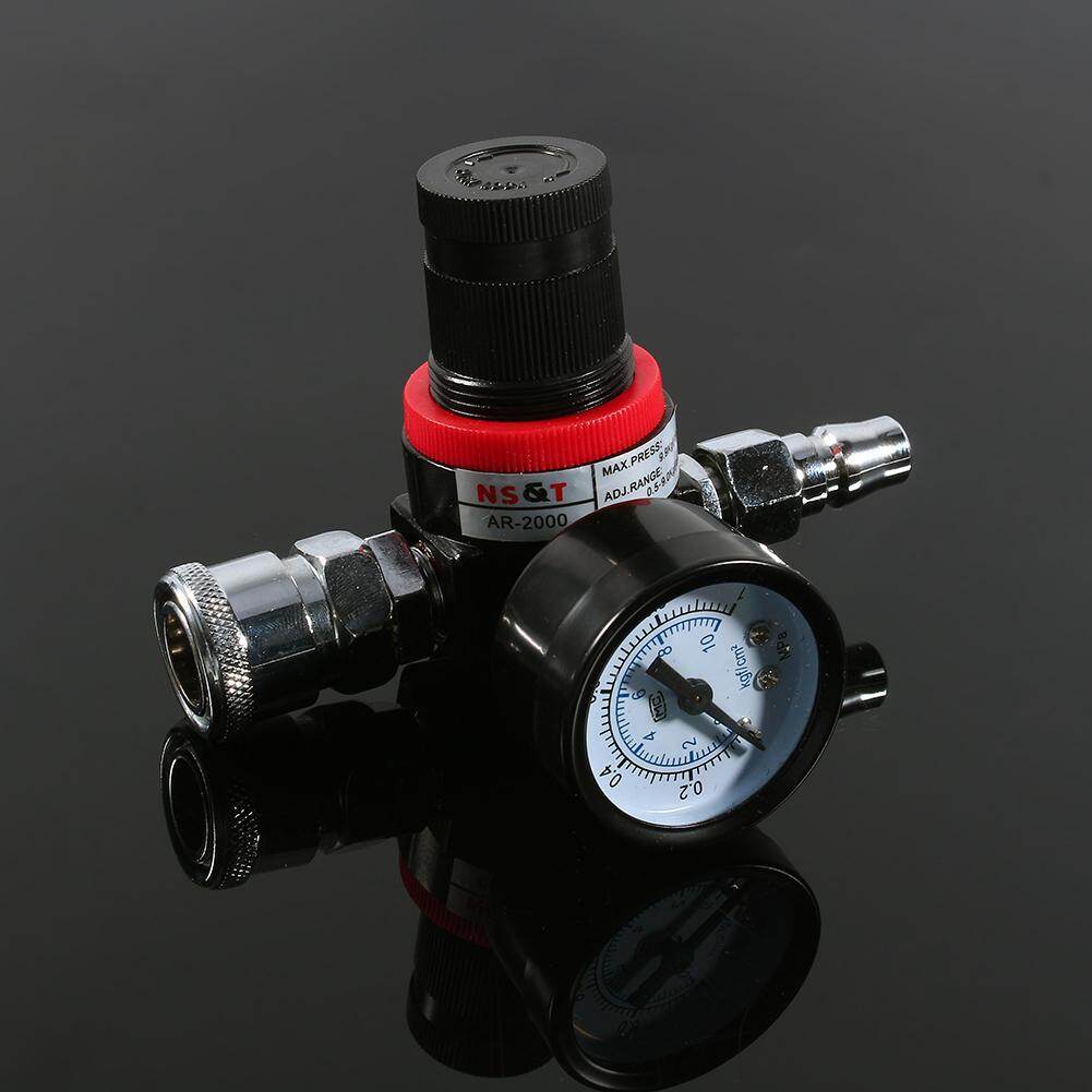 1/4" Air Pressure Regulator Gauge Regulating Valve Compressor For Spray