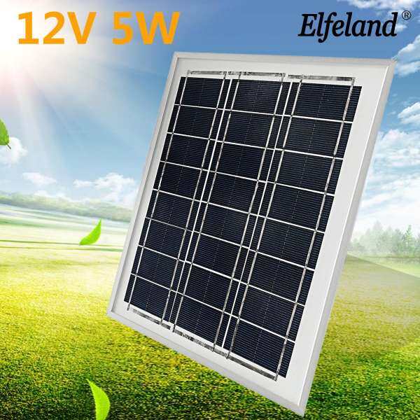 Elfeland 12 V 5 Wát Đa Tinh Thể Loại A Bảng Điều Khiển Năng Lượng Mặt Trời Cho Khu Vườn Nhà TỰ LÀM