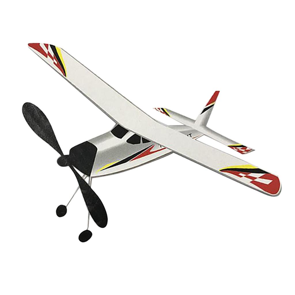 Dovewill Elastic Powered Fixed-wing Airplane Glider Flying Toy for Kids Children Gift