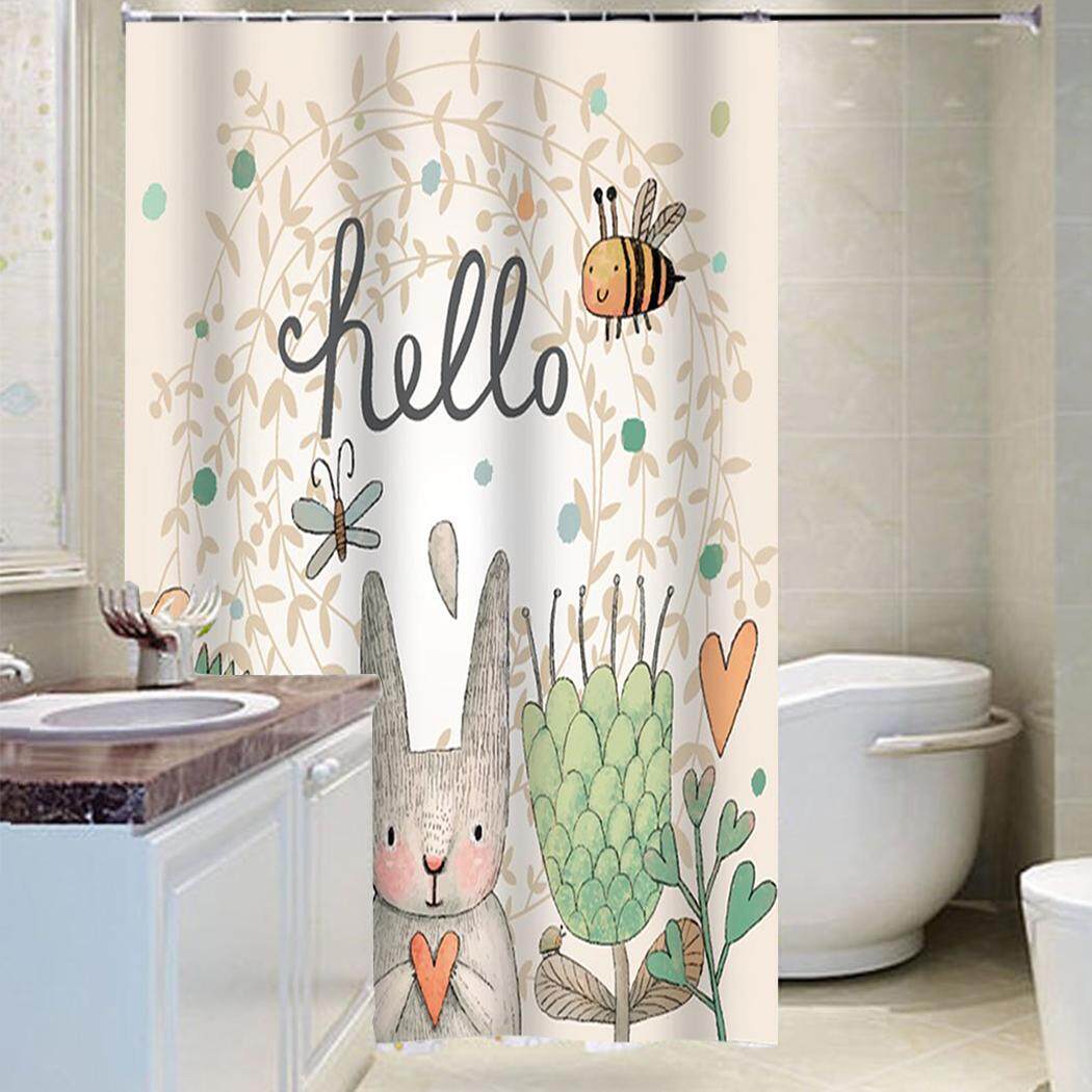 Shower Curtain Waterproof Mildew Resistant Cartoon Printing Bath Curtain Shower Curtain Liner for Bathroom - intl