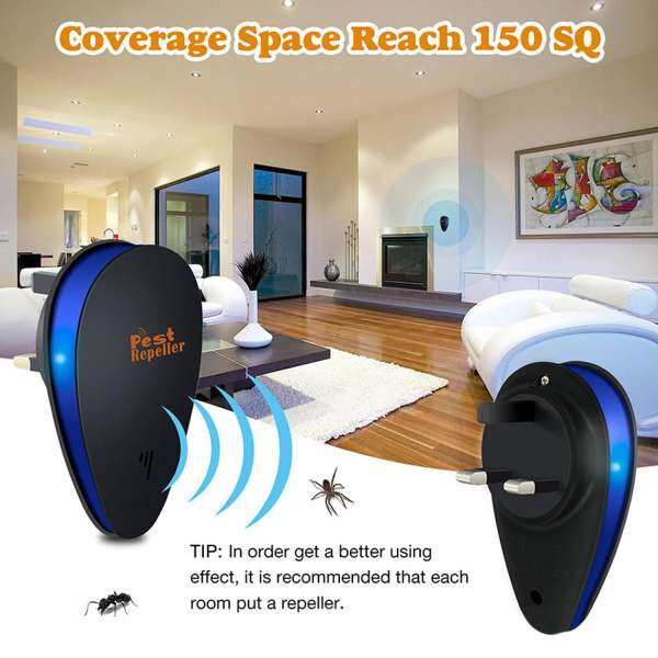 2 PCS Electronic Ultrasonic Pest Control Repeller Plug In Insect Repellent Killer for Mouse Mosquito Cockroach Cricket Bugs UK Plug - intl